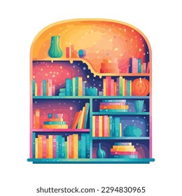 estantería en icono de biblioteca aislado