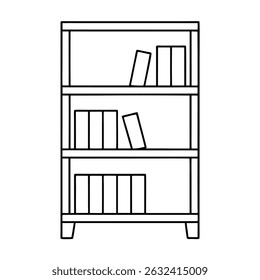 Diseño de arte de línea de estantería totalmente editable 