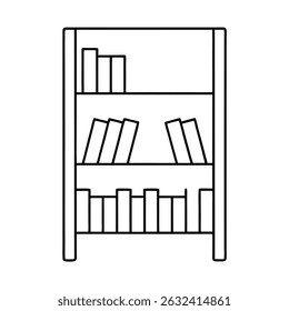 bookshelf line art design  on white background 