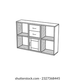 Plantilla de diseño de línea de librería, símbolo vector, signo, ilustración de contorno.