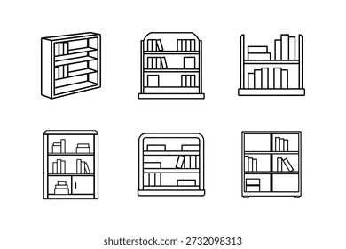 ilustração de vetor de arte de linha de biblioteca isolada