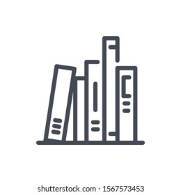Bookshelf line icon. Books vector outline sign.