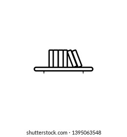 Bookshelf line icon. High quality outline vector pictogram on the topic of Bookshelf . Black line elements for web design or mobile app, logo, company's visit card, etc. Vector button EPS 10.
