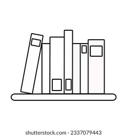 Bookshelf line icon. Library concept. Education sign and symbol.