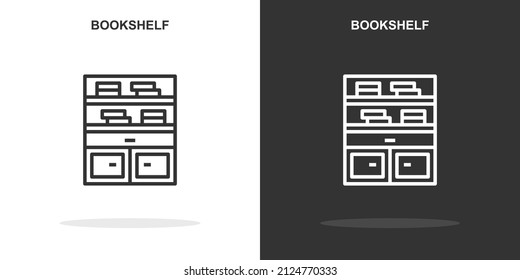 bookshelf line icon. Simple outline style.bookshelf linear sign. Vector illustration isolated on white background. Editable stroke EPS 10