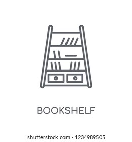 Bookshelf linear icon. Modern outline Bookshelf logo concept on white background from Furniture and Household collection. Suitable for use on web apps, mobile apps and print media.
