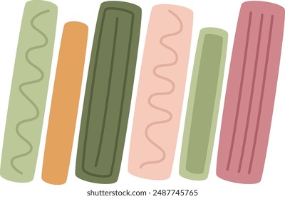 Ilustración vectorial dibujada a mano de la literatura del estante