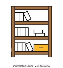 bookshelf living room line icon vector. bookshelf living room sign. isolated symbol illustration