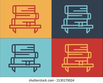 Bookshelf Logo Template, Simple Flat Icon of bookshelf,library,shelf