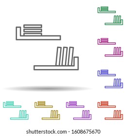 bookshelf multi color style icon. Simple thin line, outline vector of furniture icons for ui and ux, website or mobile application
