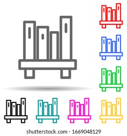 bookshelf multi color style icon. Simple thin line, outline vector of web icons for ui and ux, website or mobile application