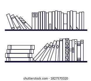 Bookshelf Line Images Stock Photos Vectors Shutterstock