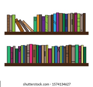 Bookshelf on a white background. Vector illustration.