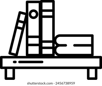 Bookshelf outline icon vector illustration