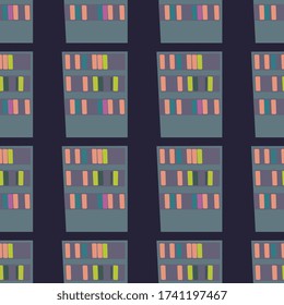 Bookshelf pattern , illustration, vector on white background