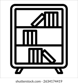 Elemento del icono del estante de la biblioteca para el diseño