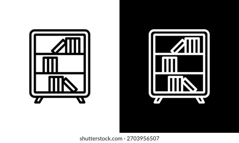Elemento del icono del estante de la biblioteca para el diseño