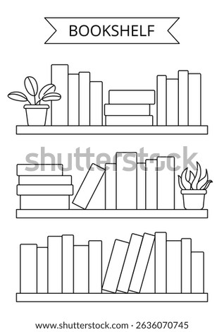 Bookshelf, reading journal template. Printable reading tracker