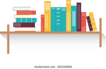 Bookshelf, a shelf with books. Vector illustration.