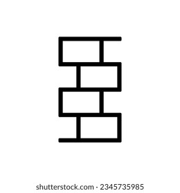 Bookshelf silhouette icon. Modern portable wooden zig zag rectangular shelf vector illustration in trendy style. Editable graphic resources for many purposes.
