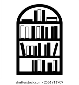  bookshelf silhouette vector design  with a white background