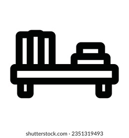 Bookshelf simple line icon. Pixel perfect
