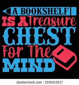 A Bookshelf Is A Treasure Chest For The Mind, Seamless Pattern Bookshelves, Bookshelf Graphic Concepts