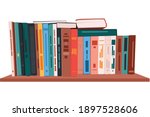 Bookshelf vector cartoon illustration isolated on a white background.