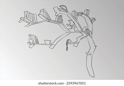 Bookshelf vector design ideas illustrator