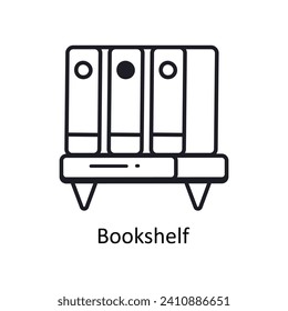 Bookshelf vector filled outline doodle Design illustration. Symbol on White background EPS 10 File