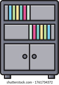 icono de color plano del vector de biblioteca 