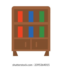 Bookshelf Vector Flat Icon For Personal And Commercial Use.
