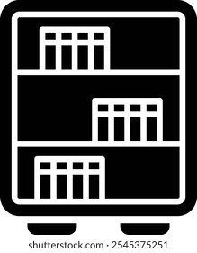 Bookshelf Vector Glyph Icon Design