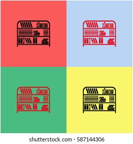Bookshelf vector  icon.