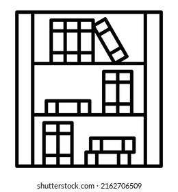 Bookshelf vector icon. Can be used for printing, mobile and web applications.
