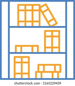 Bookshelf vector icon. Can be used for printing, mobile and web applications.