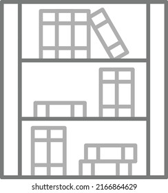Bookshelf vector icon. Can be used for printing, mobile and web applications.