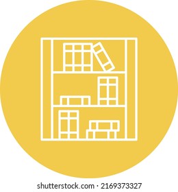Vektorsymbol in der virtuellen Bibliothek. Kann für Druck-, Mobil- und Web-Anwendungen verwendet werden.