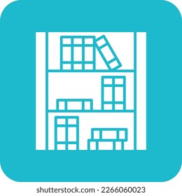 Bookshelf vector icon. Can be used for printing, mobile and web applications.