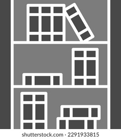 Bookshelf vector icon. Can be used for printing, mobile and web applications.