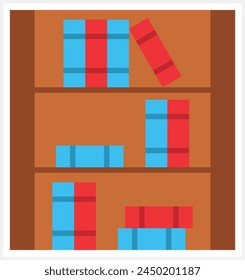 Bookshelf vector icon. Can be used for printing, mobile and web applications.