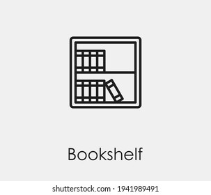 Bookshelf vector icon. Editable stroke. Symbol in Line Art Style for Design, Presentation, Website or Apps Elements. Pixel vector graphics - Vector