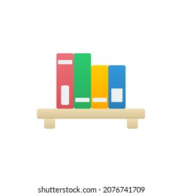 Bookshelf vector icon illustration. Books store