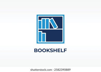 BOOKSHELF vector, icon or logo sign isolated symbol illustration