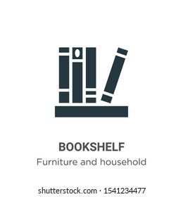 Bookshelf vector icon on white background. Flat vector bookshelf icon symbol sign from modern furniture and household collection for mobile concept and web apps design.