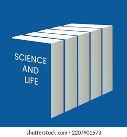 Bookshelf. Vector Illustration Of The Silhouette Of Scientific Books Standing On A Shelf. Sketch For Creativity.