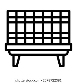 Bookshelf Vector Line Icon Design