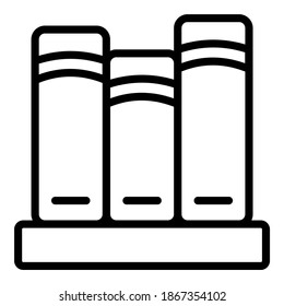 icono de línea de vector de estantería, icono de escuela y educación