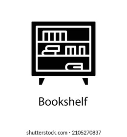 Bookshelf vector Solid icon for web isolated on white background EPS 10 file