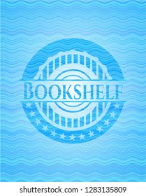 Bookshelf water emblem background.